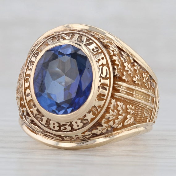 Duke University Class Ring 10k Gold 4.5ct Lab Cre… - image 1