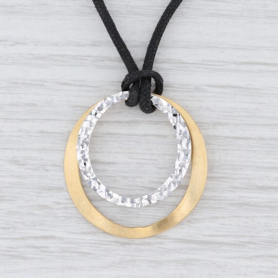 2-Toned Pendant, Circles Pendant Necklace, Gold Pe