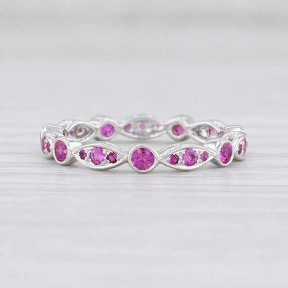 Ruby Eternity Ring, Ruby Stacking Ring, Stackable… - image 2