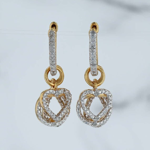 Diamond Hoop Earrings, Diamond Charm Earrings, Ste