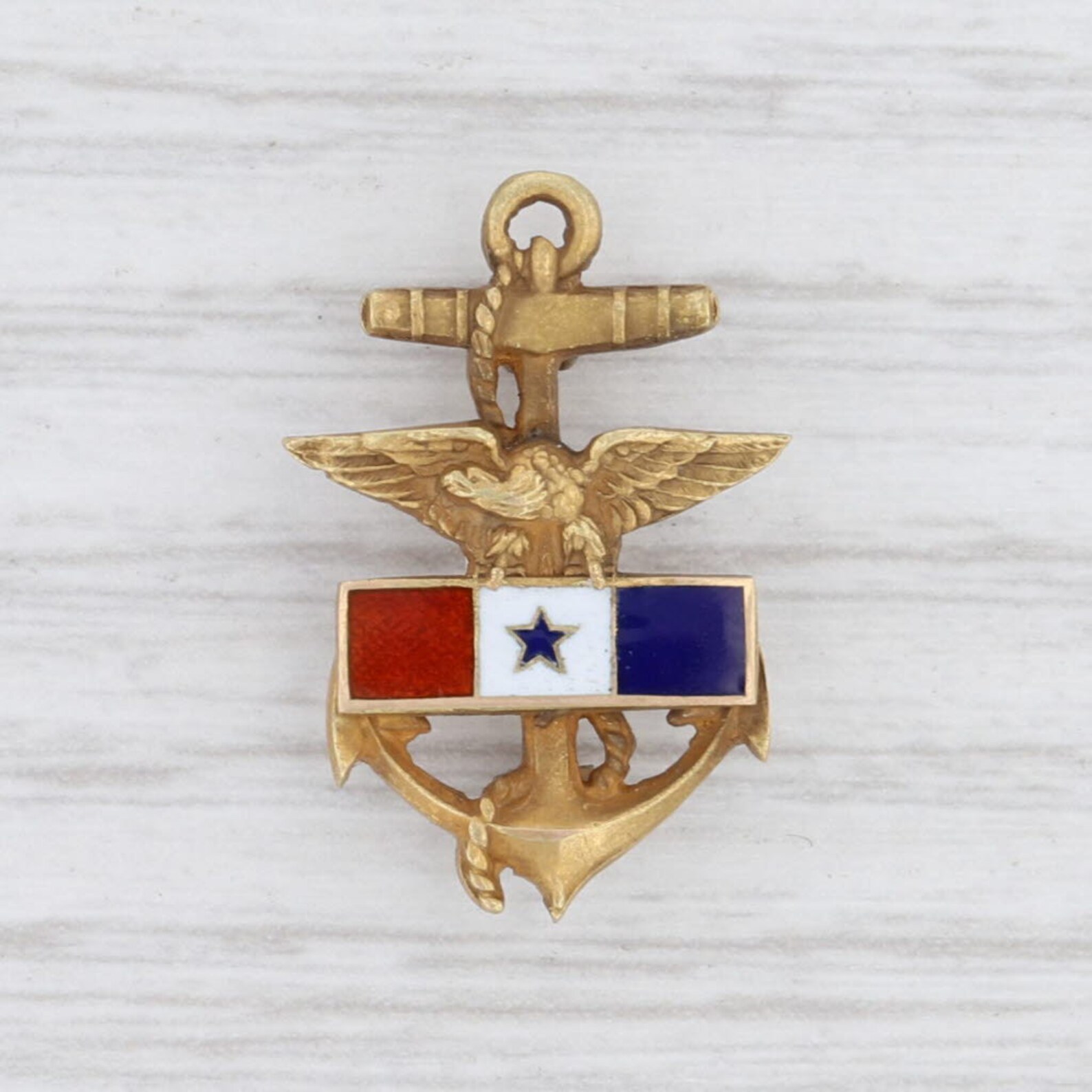 Vintage Navy Pin US Navy Pin Gold Navy Pin Eagle & Anchor Etsy