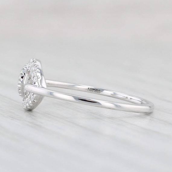 New Diamonds Teardrops Ring 14k White Gold Size 6… - image 3