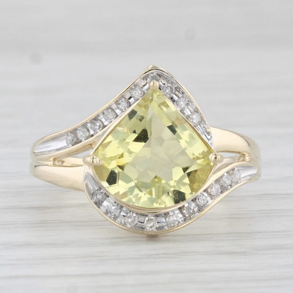 2.81ctw Lemon Quartz Diamond Ring 10k Yellow Gold… - image 2