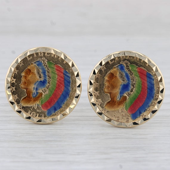 Authentic Colorlized Indian Head Coin Cufflinks 18