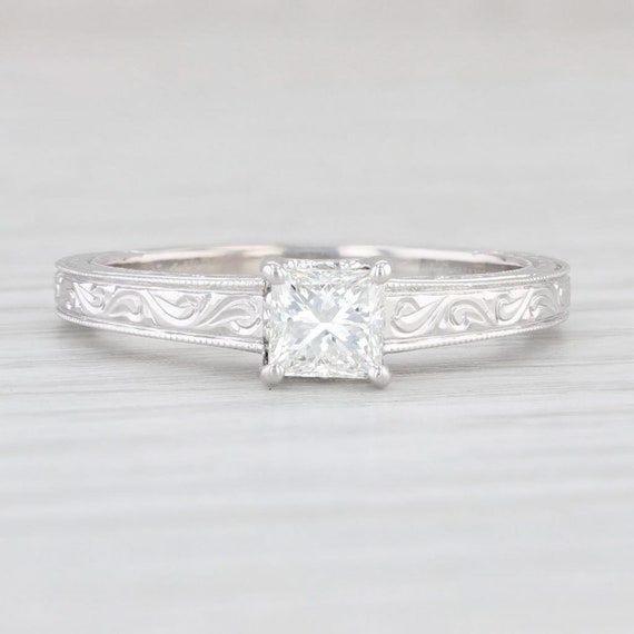 Leo 0.59ct Princess Diamond Engagement Ring 14k W… - image 3