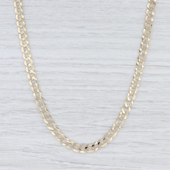 Curb Chain Necklace, Cuban Chain Necklace, Yellow