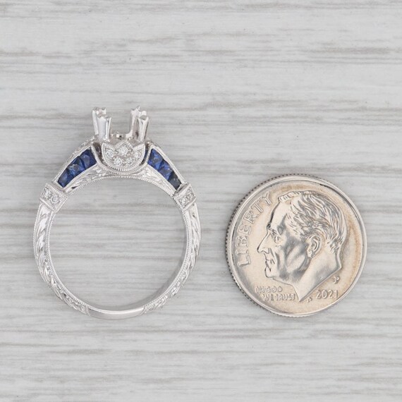 New Sapphire Diamond Semi Mount Engagement Ring 1… - image 7