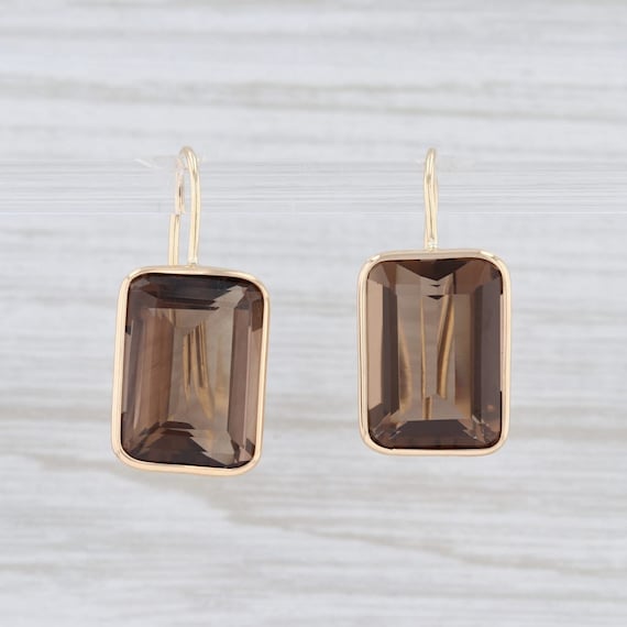 Smoky Quartz Earrings, Drop Earrings, Gold Earring