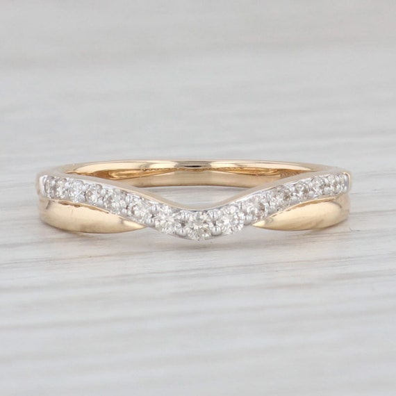 New 0.25ctw Diamond Contoured Ring 14k Gold Stack… - image 2