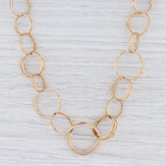 Circle Link Necklace, Statement Necklace, Yellow G