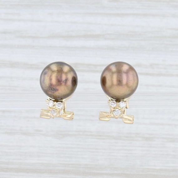 Bronze Pearl Earrings, Cultured Pearl Earrings, Pe