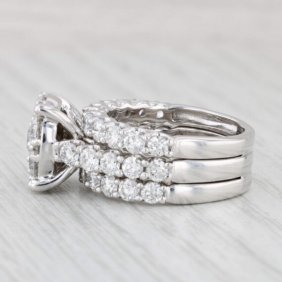 3.37ctw Diamond Engagement Ring Wedding Bands Sol… - image 3