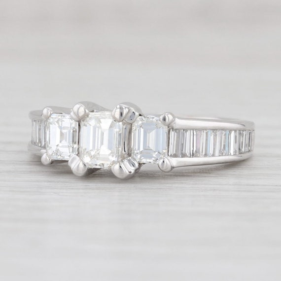 2.17ctw 3-Stone Diamond Ring 14k White Gold Size … - image 1