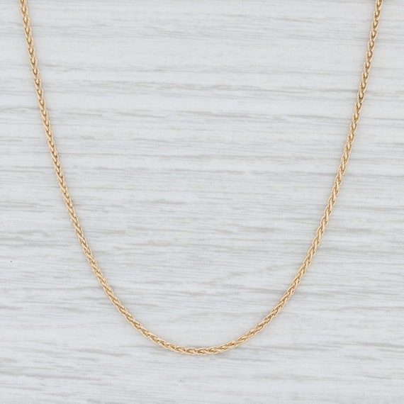 Wheat Chain Necklace, Yellow Gold Necklace, 19.5"