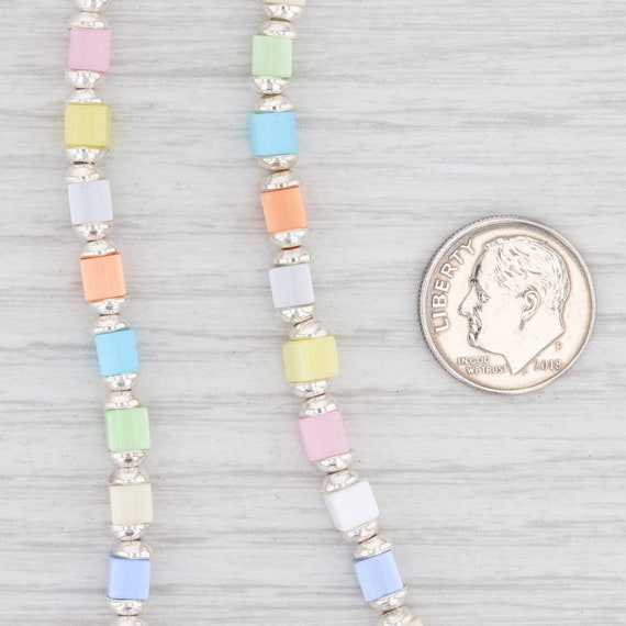 New Multi Color Glass Bead Necklace 16" Strand St… - image 3