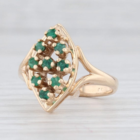 Emerald Halo Ring, Emerald Cluster Ring, Yellow Go
