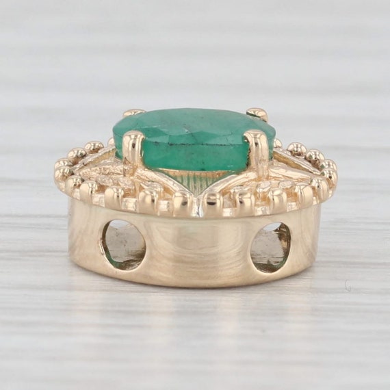 0.75ct Emerald Slide Bracelet Charm 14k Yellow Go… - image 2