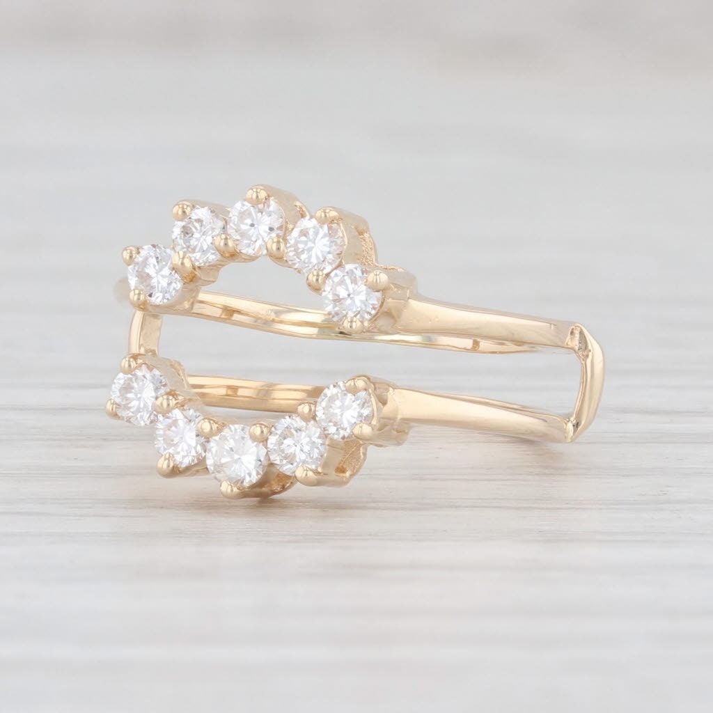 0.50ctw Diamond Ring Jacket 14k Yellow Gold Wedding Band Guard Etsy