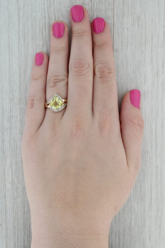 2.81ctw Lemon Quartz Diamond Ring 10k Yellow Gold… - image 8