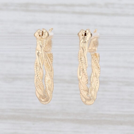 Twist Hoop Earrings, Yellow Gold Earrings, Snap To