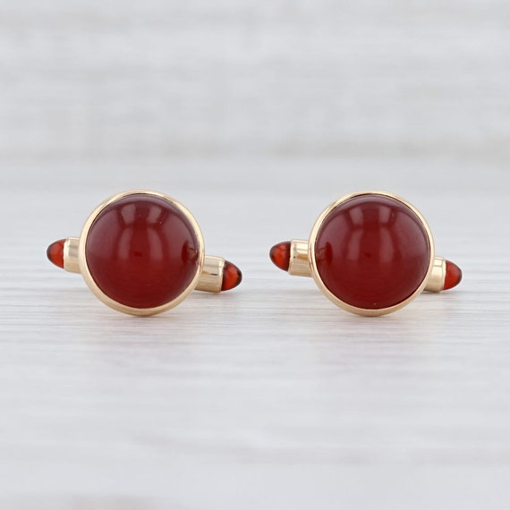 Red Cufflinks, Carnelian Chalcedony Cufflinks, Yel