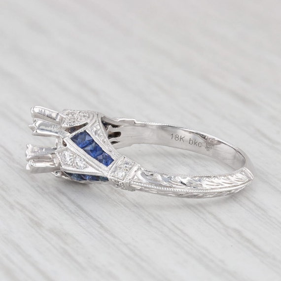 New Sapphire Diamond Semi Mount Engagement Ring 1… - image 3