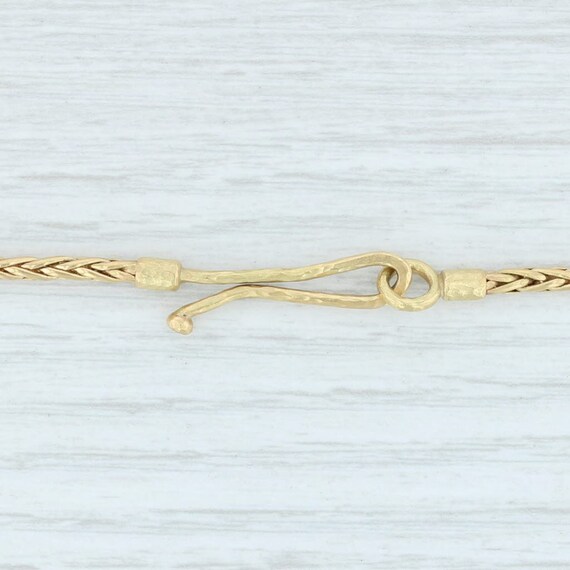 Designer Wheat Chain Necklace 18k Yellow Gold 17"… - image 3