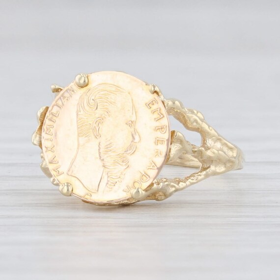Gold Coin Ring, 1865 Maximilian Coin Ring, Mexican