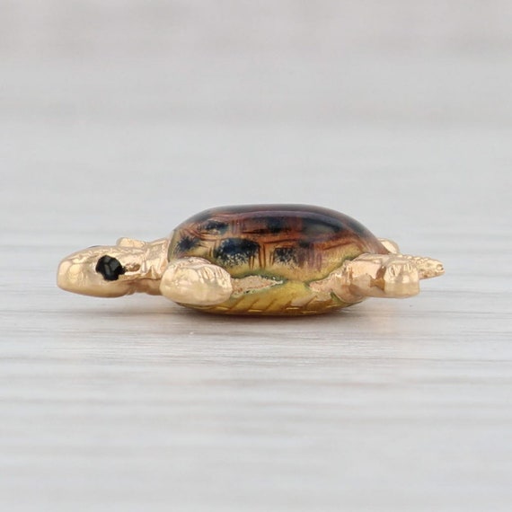 Turtle Charm 18k Yellow Gold Enamel Nautical Pend… - image 3