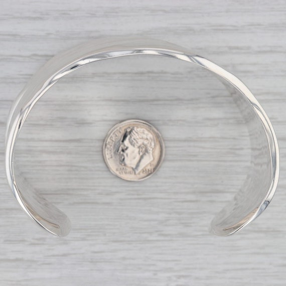 Ridged Beveled Cuff Bracelet Sterling Silver Mexi… - image 6