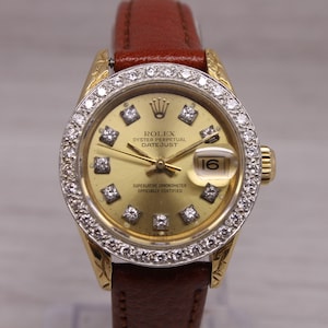 Gold and deals diamond rolex watch