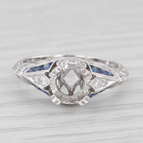 New Sapphire Diamond Semi Mount Engagement Ring 1… - image 2