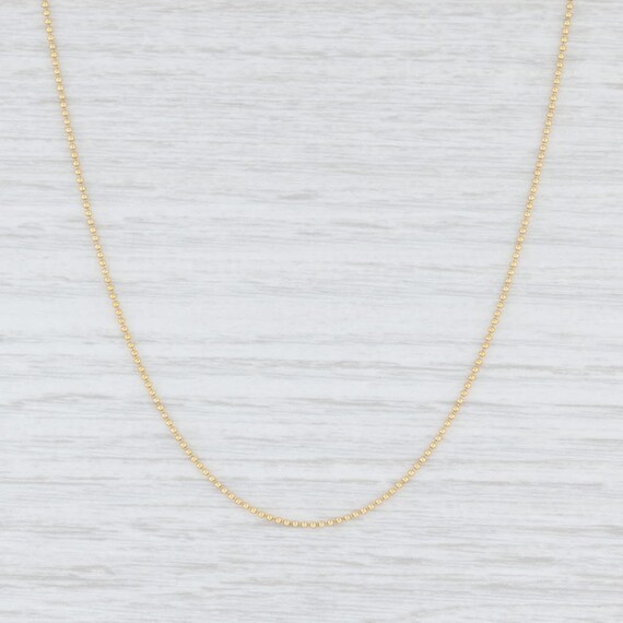 Bead Chain Necklace, Yellow Gold Chain, 16" Chain