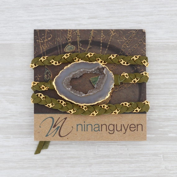 New Nina Nguyen Cordelia Necklace Druzy Geode Wove