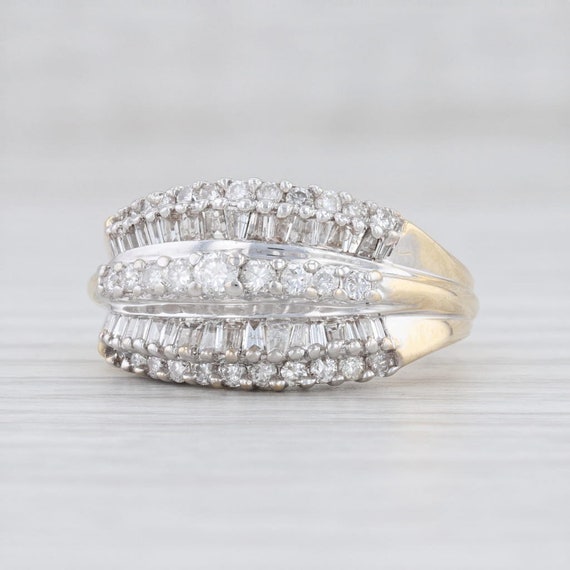 Diamond Cluster Ring, Yellow Gold Ring, Size 6 Rin