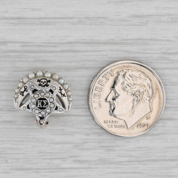 Kappa Sigma Crescent Star Badge 14k Gold Pearl Fr… - image 5