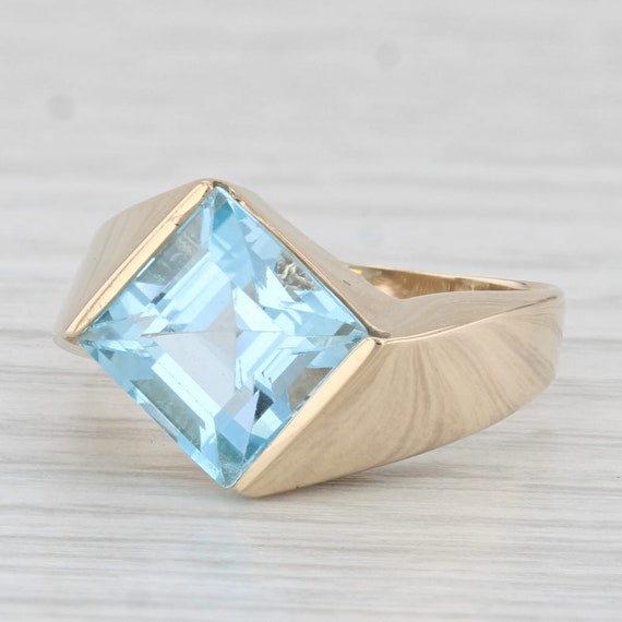4ct Blue Topaz Ring 14k Yellow Gold Size 8.25 Bypa