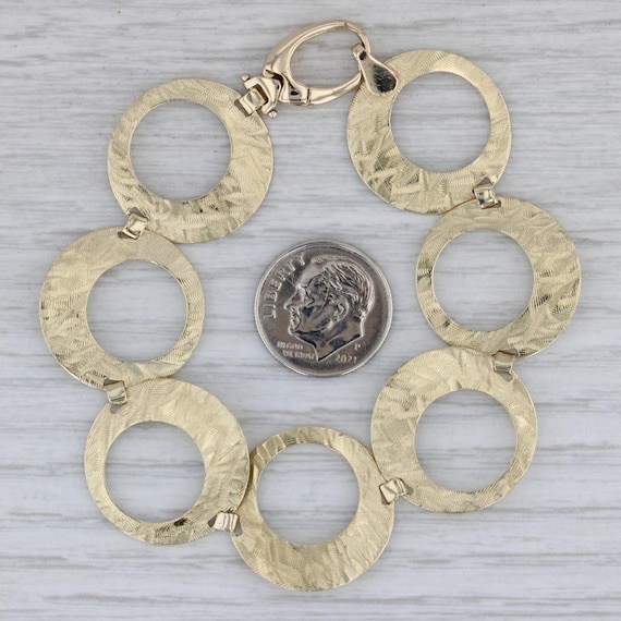 Hammered Linked Circles Bracelet 14k Yellow Gold … - image 5