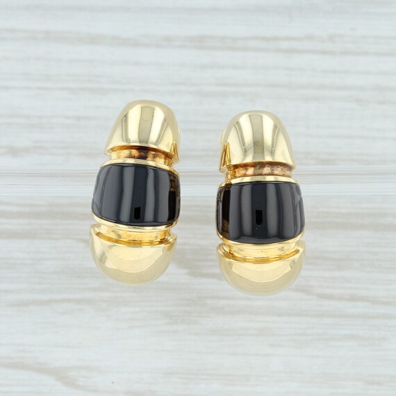 Garnet Statement Earrings, Yellow Gold Earrings, O