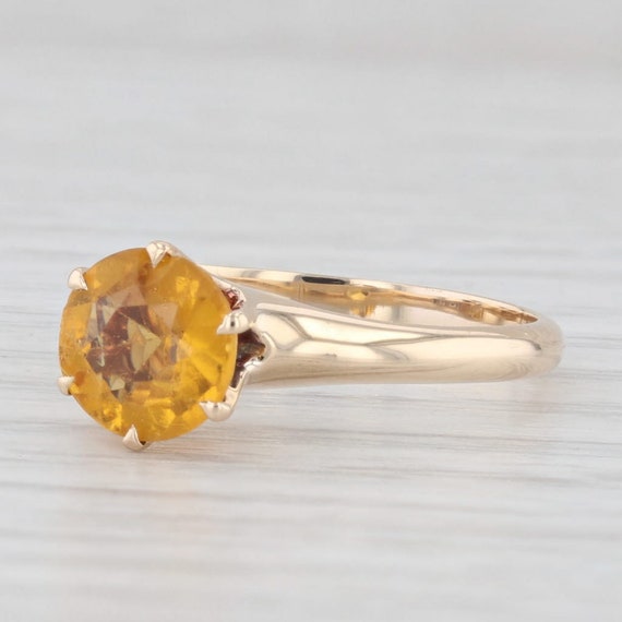 Antique Orange Garnet Doublet Round Solitaire Ring