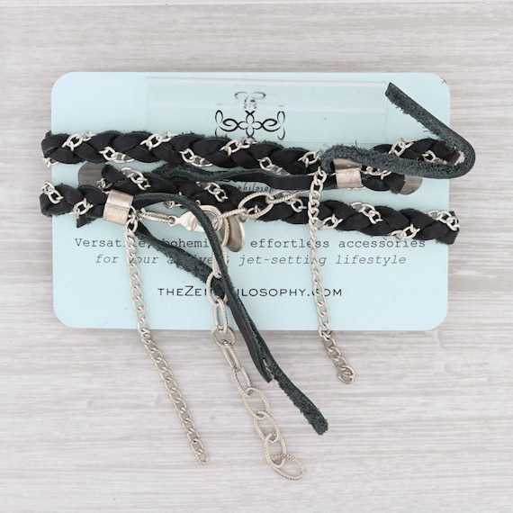 New Nina Nguyen Cordelia Necklace Black Leather W… - image 2