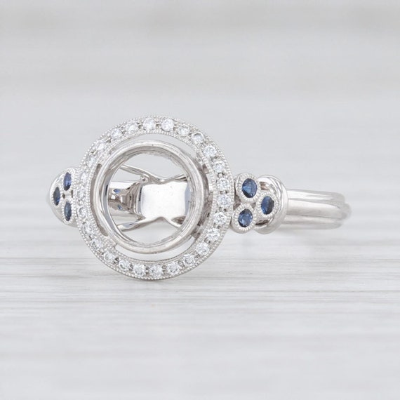 Diamond Halo Engagement Ring, White Gold Engagemen