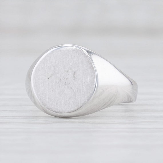 Engravable Signet Ring, White Gold Signet Ring, Si
