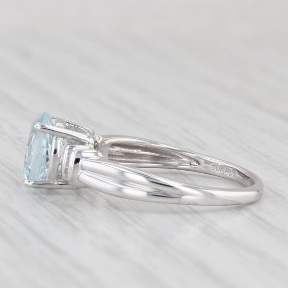 1.58ctw Round Aquamarine Diamond Ring 10k White G… - image 3
