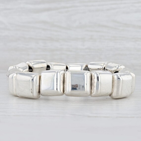 New Square Bead Statement Bracelet Sterling Silve… - image 2