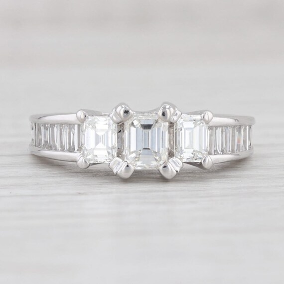 2.17ctw 3-Stone Diamond Ring 14k White Gold Size … - image 2