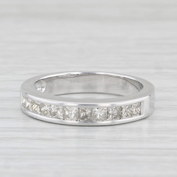 0.75ctw Diamond Wedding Band 10k White Gold Size … - image 1
