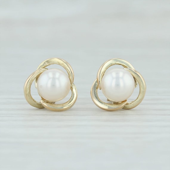 Pearl Knot Earrings, Cultured Pearl Knot Earrings,