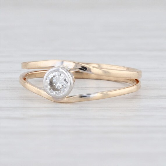 Diamond Solitaire Ring, Gold Diamond Ring, Size 5