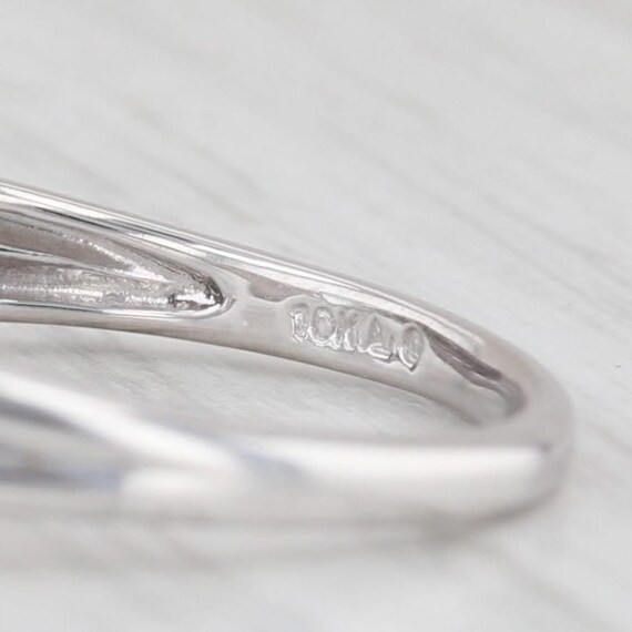 1.58ctw Round Aquamarine Diamond Ring 10k White G… - image 6